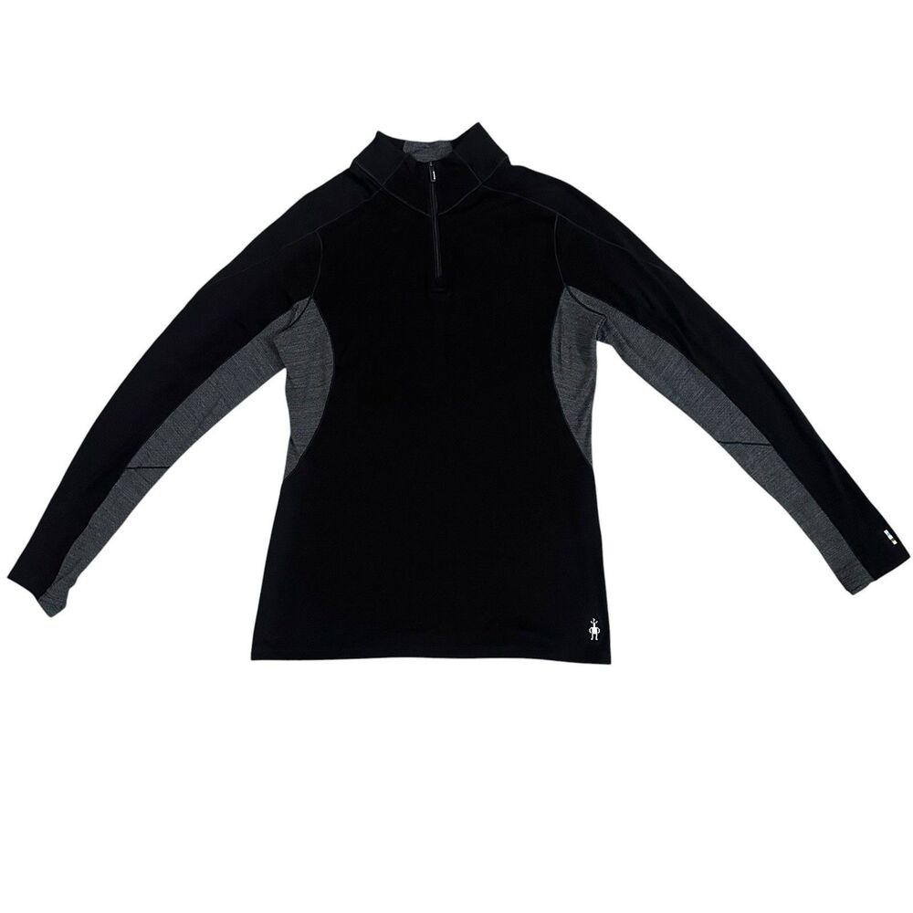 SmartWool Merino Sport 250 Long Sleeve 1/4 Zip Gray Black Women’s M SW019251
